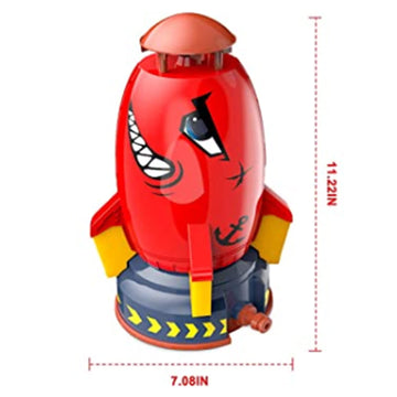 Sprinkler For Kids - Rocket Outdoor Water Toys Outdoor Yard Sprinkler 360-Degree Rotation Attaches To Garden Hose Splashing Fun Toys For 3 4 5 6 7 8 9 10 Year Old Boys Girls Gift