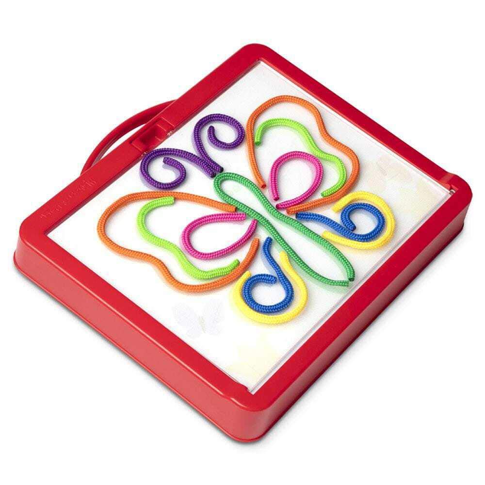 Melissa & Doug Rainbow Cord Picture & Pattern Maker Draw with Cords - 39 Cords, 6 Double-Sided Cards to Trace