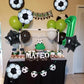 Toniful 32 Inch Soccer Balloons Set 1St Birthday Decoration Green Number 1 Foil Soccer Balloon Black Star Balloons For Children'