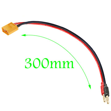 WOODGUILIN XT60 Charging Cable,Connector Plug to 4mm Banana Connector Adapter Charger with 12AWG 30CM Cable Connector,RC Battery