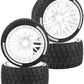 BRCatWPark RC Wheels and Tires for 1/7 Felony 6S BLX,RC Highway Wheel Rubber Tires,4PCS RC Drift Car Highway Tires Road Soft Tir