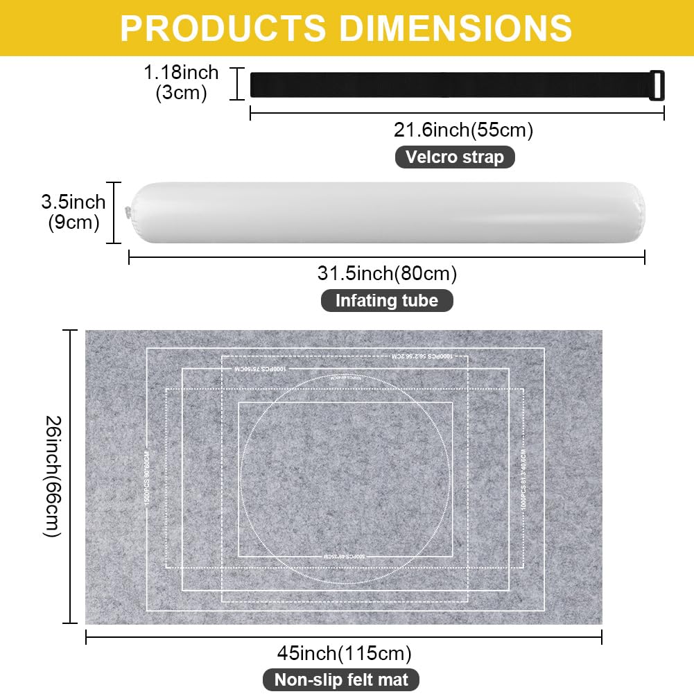 Ainiv Jigsaw Puzzle Mat Roll Up 1500 Pieces  46 x 26 Portable Felt Puzzles Board with Travel Storage Bag  Jigsaw Saver Pad Keeper for mature-themeds Teens  Gray
