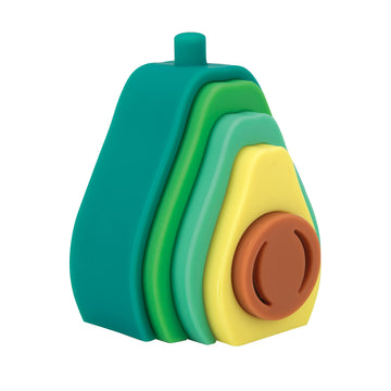 Nuby Soft Silicone Stackable Avocado Interactive Toy For Early Development, Creativity, 12+ Months