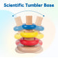 Adena Montessori Rocking Stacker Baby Toys for 6-12 Months, Medium Size, Wooden, Red, Yellow, Blue