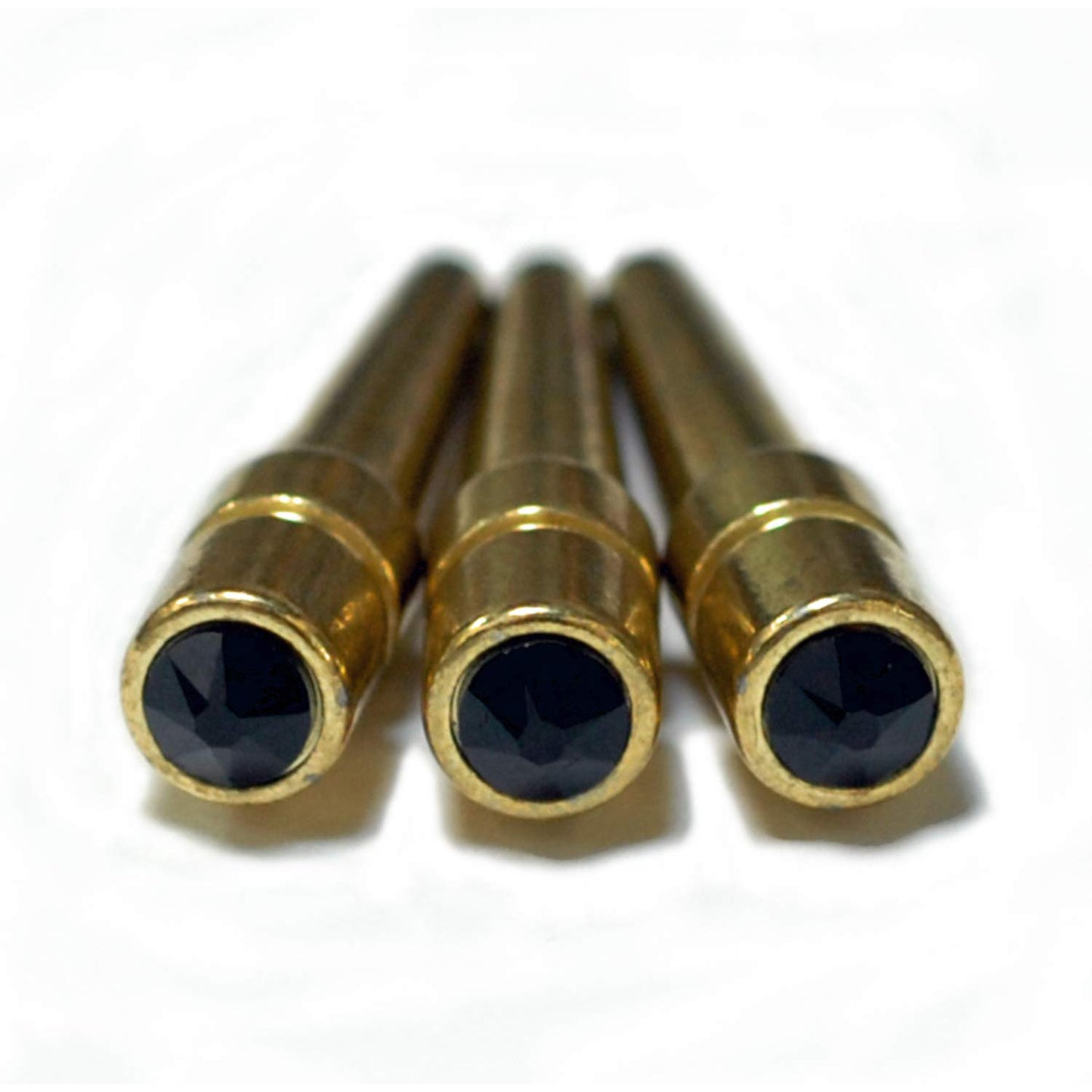 WE Games Brass Cribbage Pegs with Austrian Crystals - Set of 3 - Jet Black