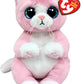 Ty Beanie Bellies Lillibelle The Pink Kitten With Blue Glitter Eyes, Cuddly Plush Animals With Soft Belly Original 20 Cm T41283