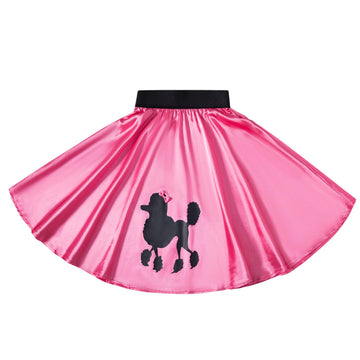 Inbakjade Girls Poodle Skirt 50S Costume Accessories Glasses, Scarf, Headband For Kids Halloween Costume(4-6T)