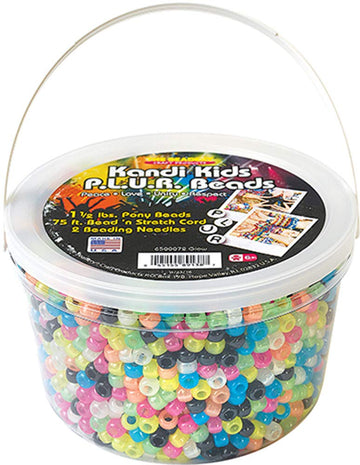 The Beadery Ultra Kandi Rave Bead Glow Bucket, Dark Multicolor