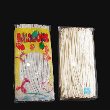 Tangser White 260 Balloons, Long Skinny Balloon Cream, 260Q Twisting Balloon 100 Pcs Beige, Globo Largo Blancos, Premium Magic C