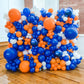 Orange And Blue Balloons, 12 Inch Orange White Blue Balloons Pastel Orange Royal Blue White Balloons With Ribbons For Birthday B