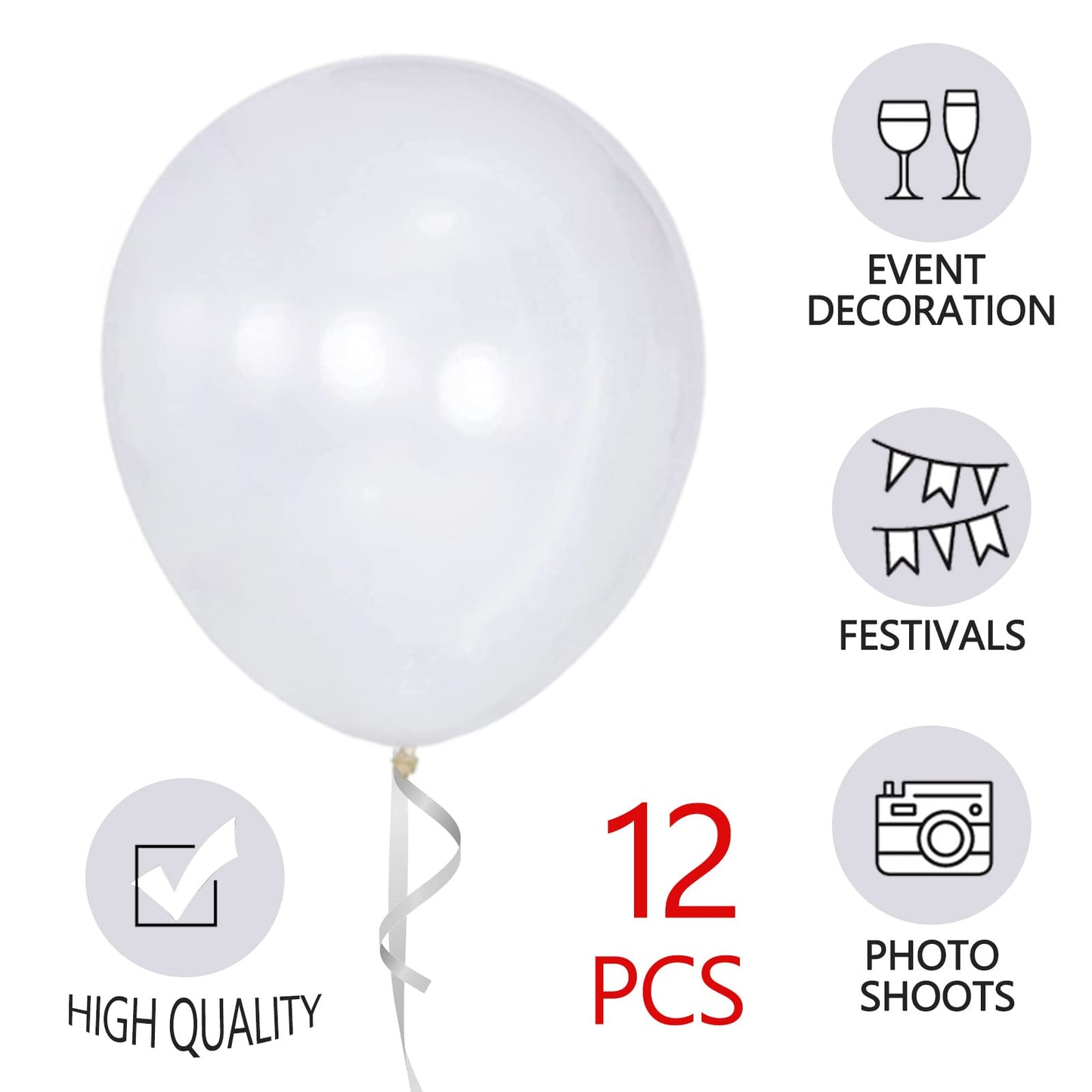 18 Inch Clear Balloons 12 Pack Large Latex Party Balloons Round Helium Balloon For Wedding Birthday Party Baby Shower Engagement