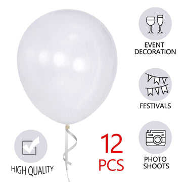 18 Inch Clear Balloons 12 Pack Large Latex Party Balloons Round Helium Balloon For Wedding Birthday Party Baby Shower Engagement
