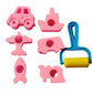 Bestubuy Clay And Sand Modelling Mould Vehicles Design (Pink&Blue) 7 Pcs Set