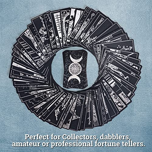 Prophet Silver Foil Tarot Cards Deck,78 Original Tarot Cards Fortune Telling Game with Guide Book for Beginners,Tarot Cards Stan