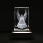 Vskikris 3D Laser Crystal Guardian Angel Figurine With Night Light Stand Base - 3D Engraving Crystal Angel Figurine And Statues Gift
