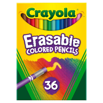 Crayola Erasable Colored Pencils (36ct), Colored Pencils for Kids, For Coloring Books, School Supplies, Classroom Arts & Crafts,