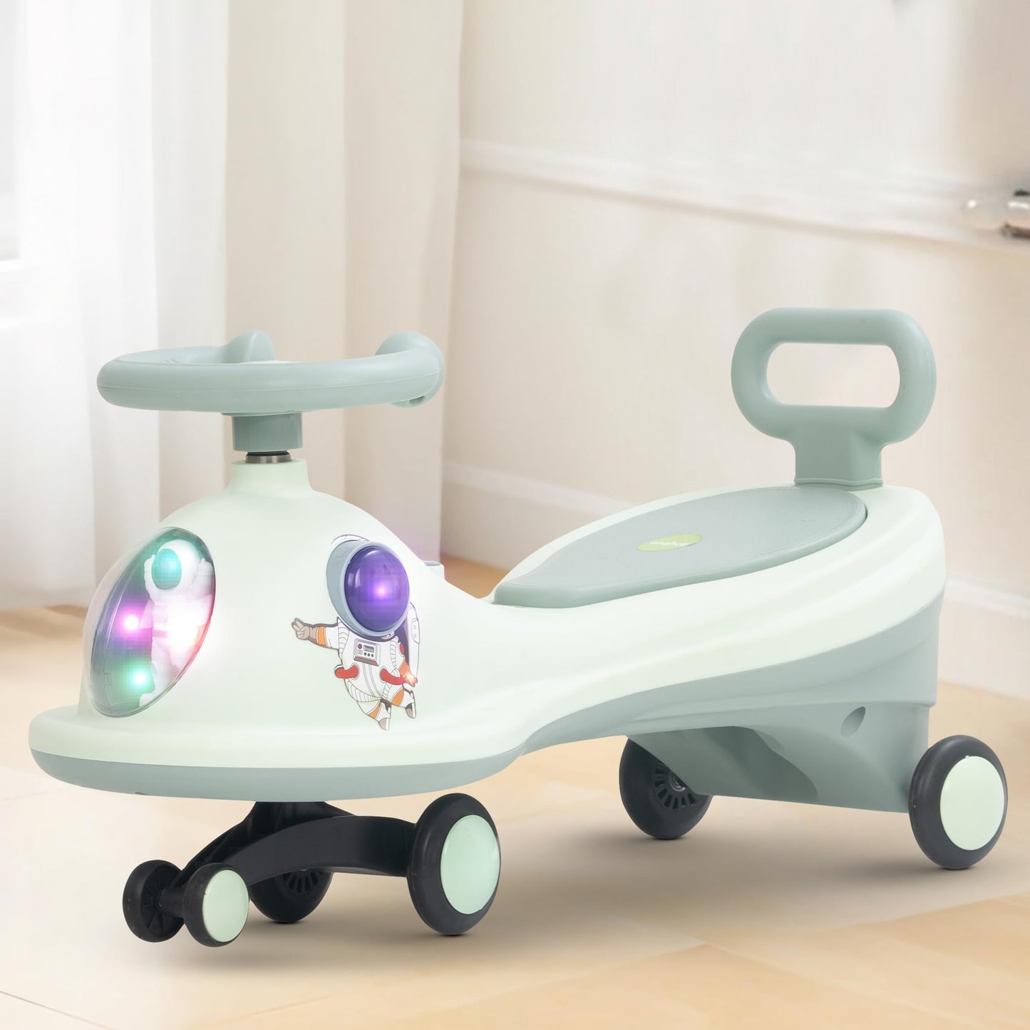 Baybee Astro Baby Swing Car For Kids | Baby Push Rideons With 360 Steering, Led Lights & Music | Twister Ride On Toy Cars With B