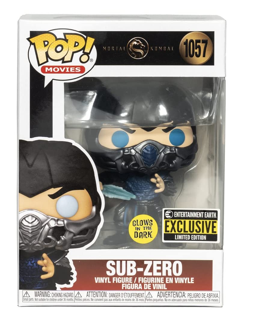 Pop Movies: Mortal Kombat- Sub-Zero Gitd Pop! Vinyl Figure Entertainment Earth Exclusive (Bundled With Ecotek Pop Box Protector