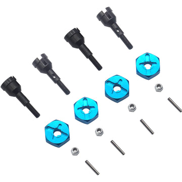 4Pack Vgoohobby RC Wheel Axle Shaft Locknuts with 7mm to 12mm Wheel Hex Hub Convert Adapter Compatible with Wltoys A959 A969 A97