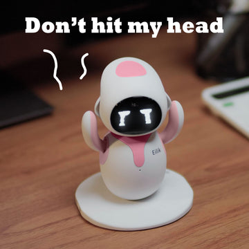 ENERGIZE LAB Eilik Pink Interactive Robot Pets - Cute Touch Toys with Emotions, Mini-Games, Perfect Gift for Kids