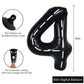 Toniful Race Car Black Balloons Car Birthday Party Supplies,40 Inch Giant Jumbo Helium Foil Mylar Big Number 4 Digital 4 Balloon