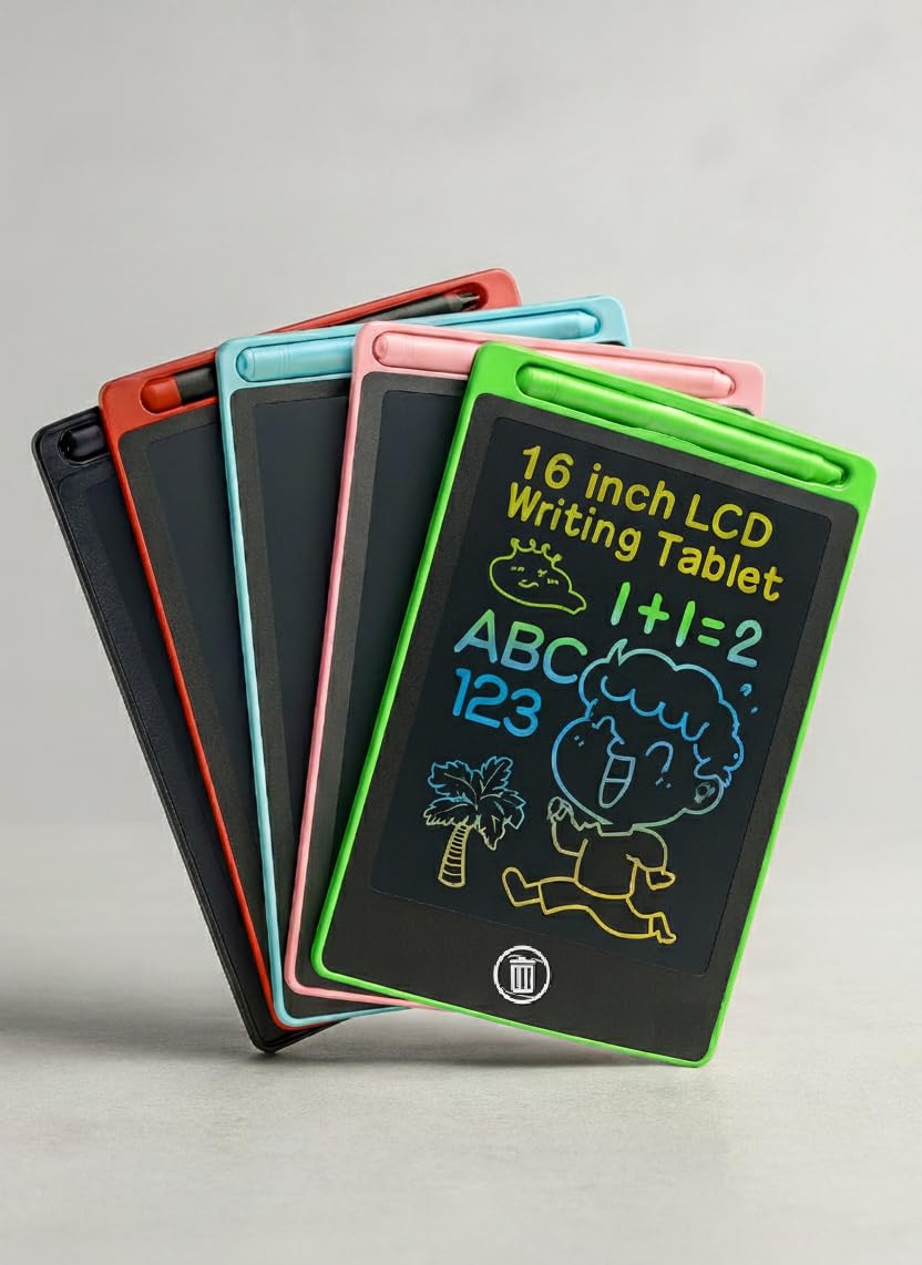 Skoolster LCD Writing Tablet/pad/Board 16 inch with Stylus Pen and Rainbow Display Screen, for Learning, Drawing, Playing, and 