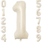 Paticool 40 Inch Beige Number Balloon 1, Large Cream Number Foil Mylar Balloons For Birthday Party Celebration Decorations Suppl