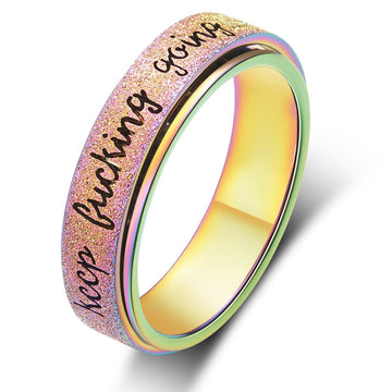 Mhwtty Anxiety Ring For Women Fidget Spinner Ring Keep Fucking Going Anxiety Relief Items Fidget Rings For Anxiety Fidget Rings 