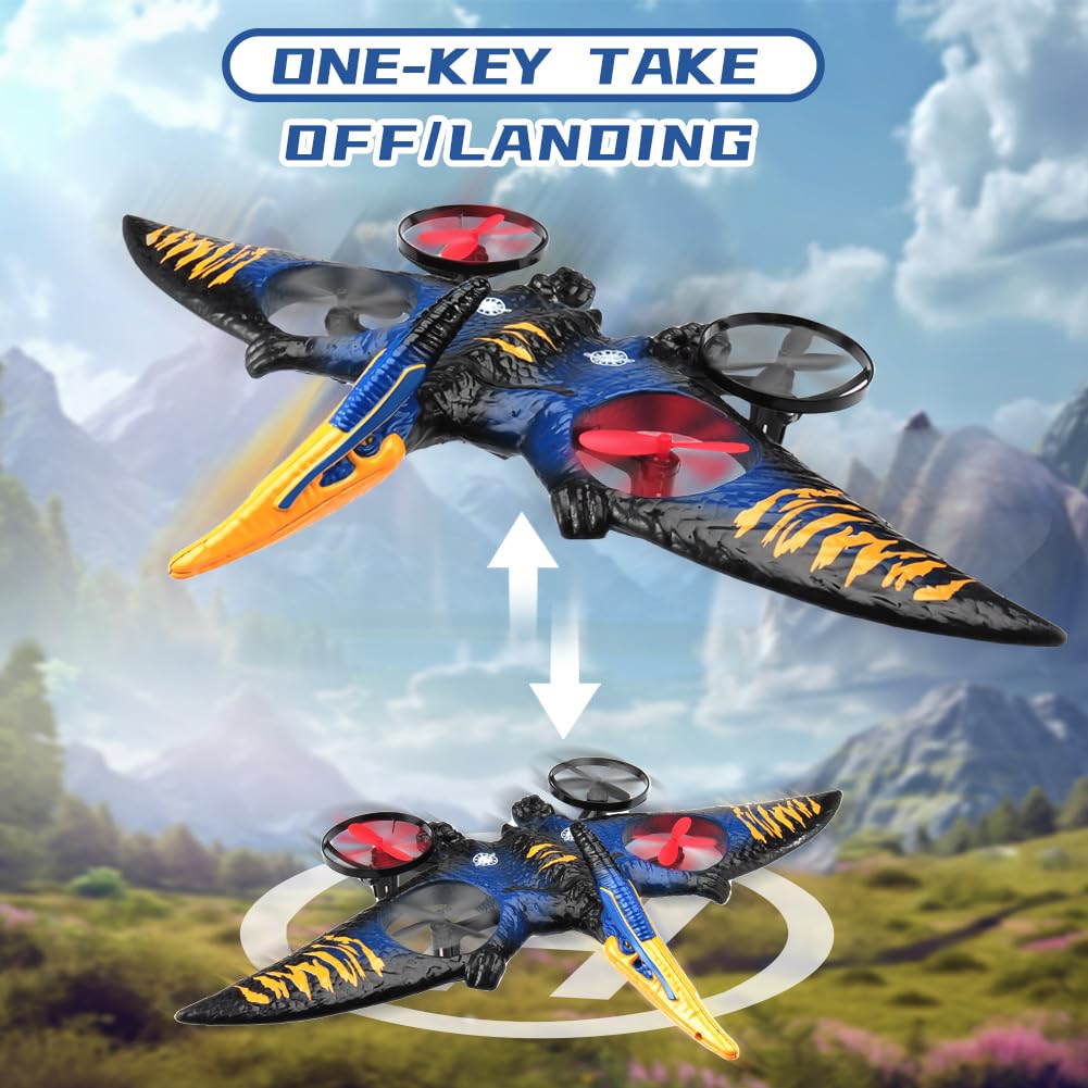Jaming Pterodactyl Dinosaur Toys Drone For Kids And Adults Easy To Fly Dragon Remote Controlled Aircraft For Beginners Hobby Rc