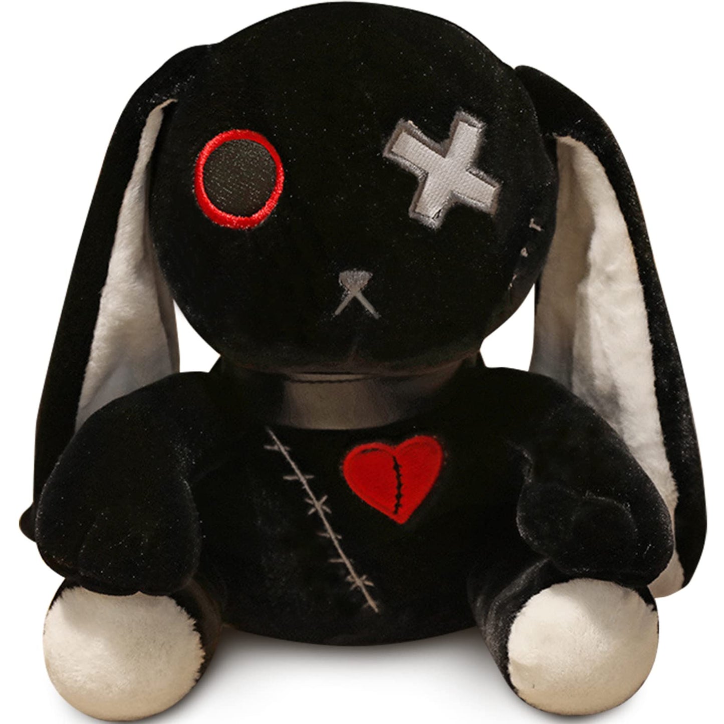 Qleewei Goth Bunny Plush Rabbit Stuffed Animal Horror Plushies Easter Stuffed Animal Creepy Spooky Bunny Stuffed Animal Crazy Ra