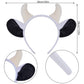 Dxhycc 5 Pieces Milk Cow Costume Set Cow Ears Headband Nose Tail Bowtie Tutu For Halloween Dress Up Animals Cosplay Set