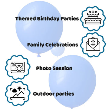 110Pcs Blue Balloon 12 Inch, Blue Latex Balloon For Birthday Party Baby Shower Wedding(With 2 Ribbons).