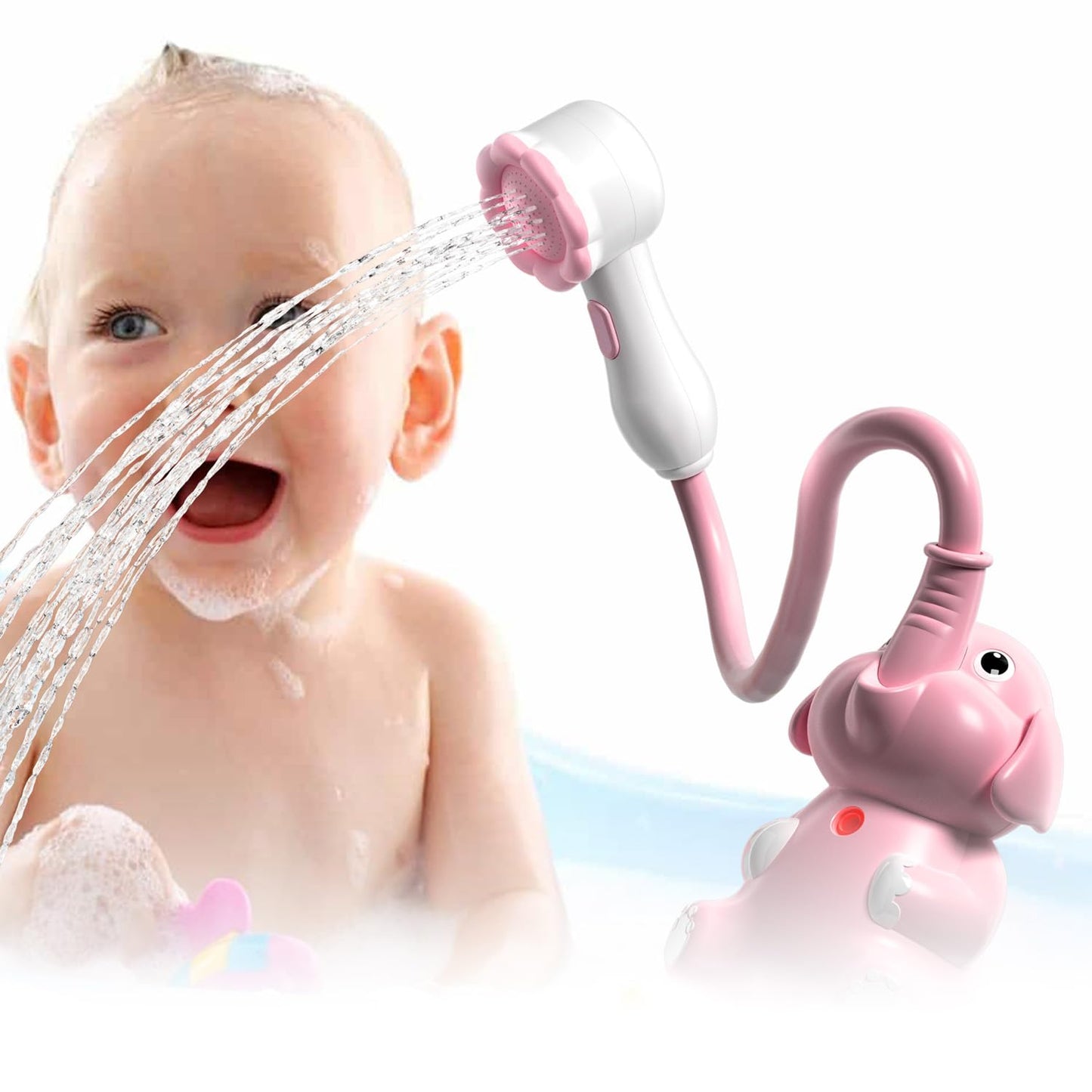 Baby Bath Toys, Bath Toys For Infants 0-12 Months With Shower Head, Baby Shower Head For Bath Ipx7 Waterproof Usb Rechargeable,