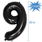 Tellpet Black Number 9 Balloon, 40 Inch