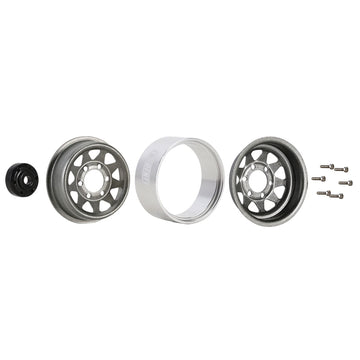 INJORA 1.0 Beadlock Wheel Mud Tires Set Deep Dish 1.0'' Wheels Tires for 1/18 TRX4M Axial AX24 SCX24 Gladiator Deadbolt Bronco C
