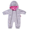 Rakki Dolli Doll Clothes Winter Romper Hooded Romper Grey Outfit Snowsuit Thick Polar Fleece Warm Jumpsuit Fits 18' American Girl Doll 010