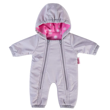 Rakki Dolli Doll Clothes Winter Romper Hooded Romper Grey Outfit Snowsuit Thick Polar Fleece Warm Jumpsuit Fits 18' American Girl Doll 010