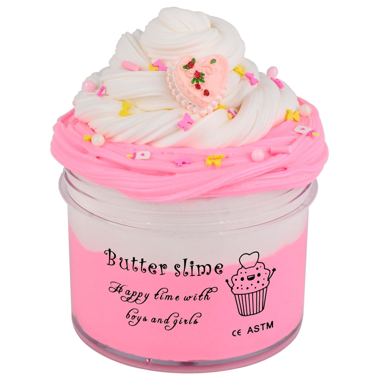 Butter Slime Kit for Kids - Super Soft  Non-Sticky  Scented Pink Cake Slime - Perfect Party Favors for Girls & Boys (7OZ 200ML)