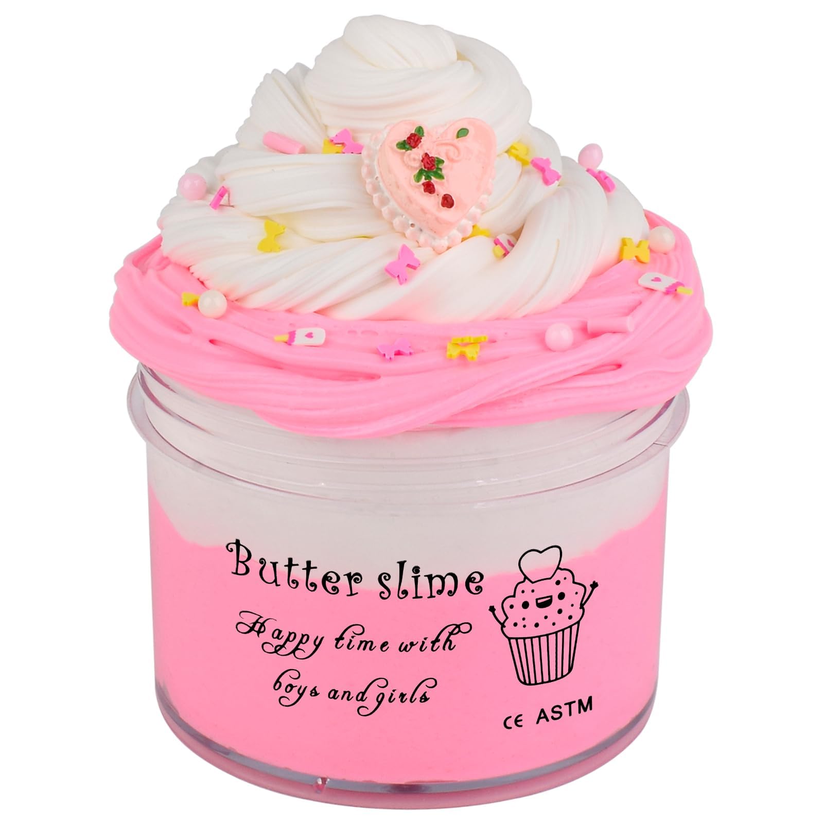 Butter Slime Kit for Kids - Super Soft  Non-Sticky  Scented Pink Cake Slime - Perfect Party Favors for Girls & Boys (7OZ 200ML)