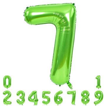 Toniful 40 Inch Large Green Numbers Balloons 0-9, Number 7 Digit 7 Helium Balloons, Foil Mylar Big Number Balloons For Birthday