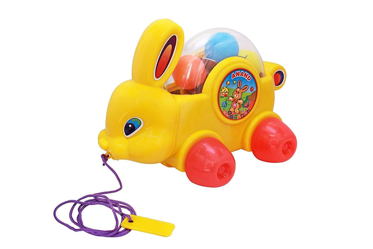 Prapti Mart Anand Baby Bunny Rabbit Pull Along Toddler Toy for Kids Go Crawling Age 1 Year and Above | Early Development Activit