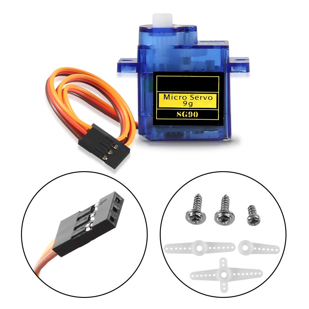 12PCS SG90 Micro Servo Motor, Dorhea Mini Servo SG90 9g Servo Kit for RC Helicopter Airplane Car Boat Robot Arm/Hand/Walking/Ser