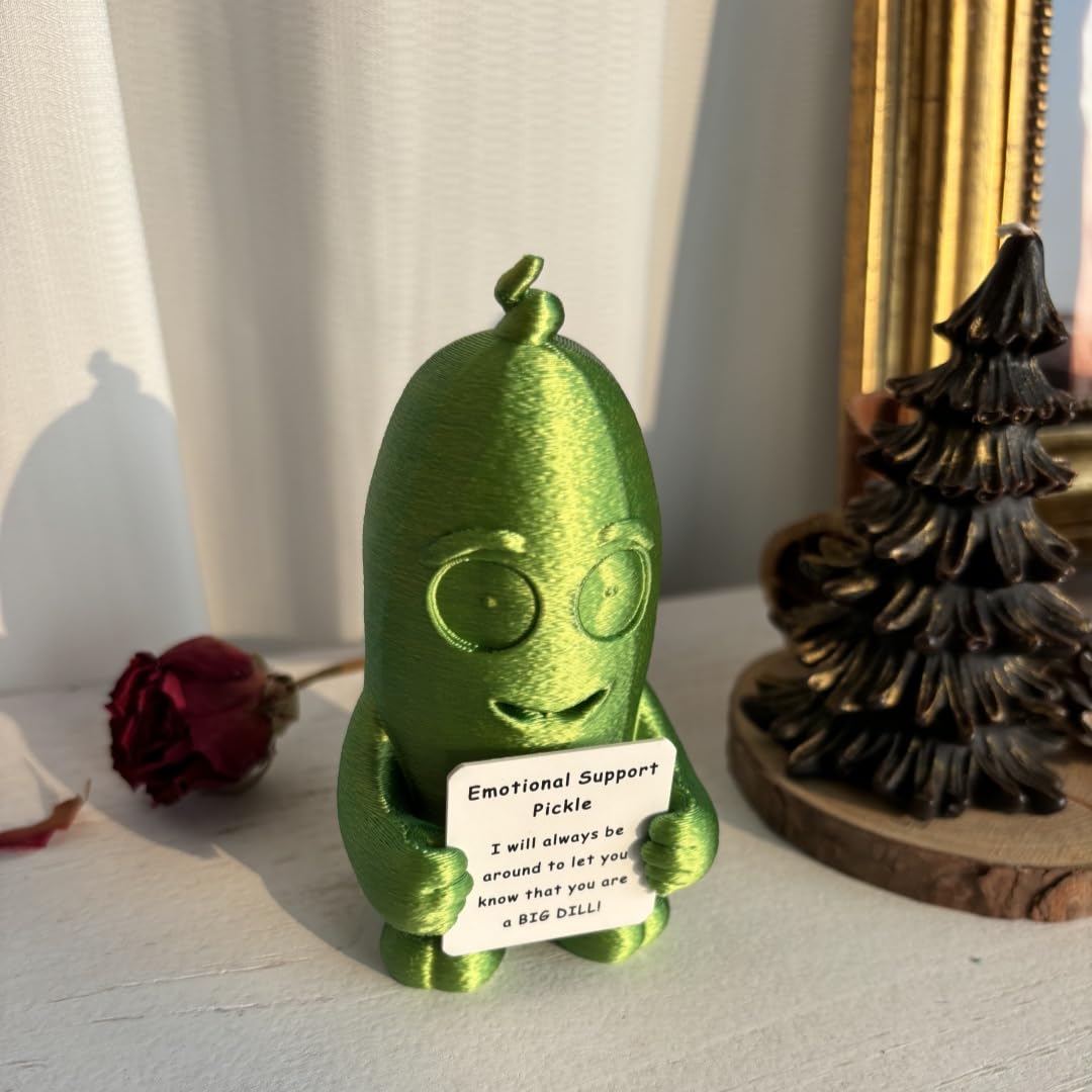 Infmetry Emotional Support Pickle Nuggets Cucumber Ornament Positive Cute Funny Gifts 3D Printed