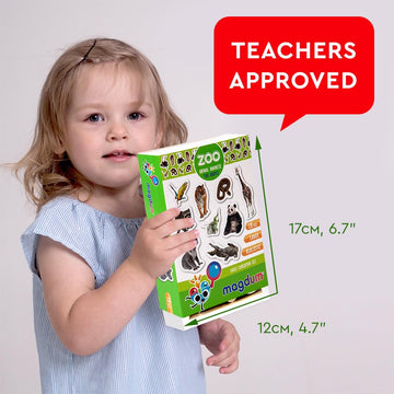 Magdum 19 Fridge Magnets For Toddlers Zoo Photo Kids Magnets For Fridge - Toddler Magnets For Refrigerator - Magnetic Animals - Fridge Magnets For Kids - Animal Magnets - Toddler Fridge Magnets