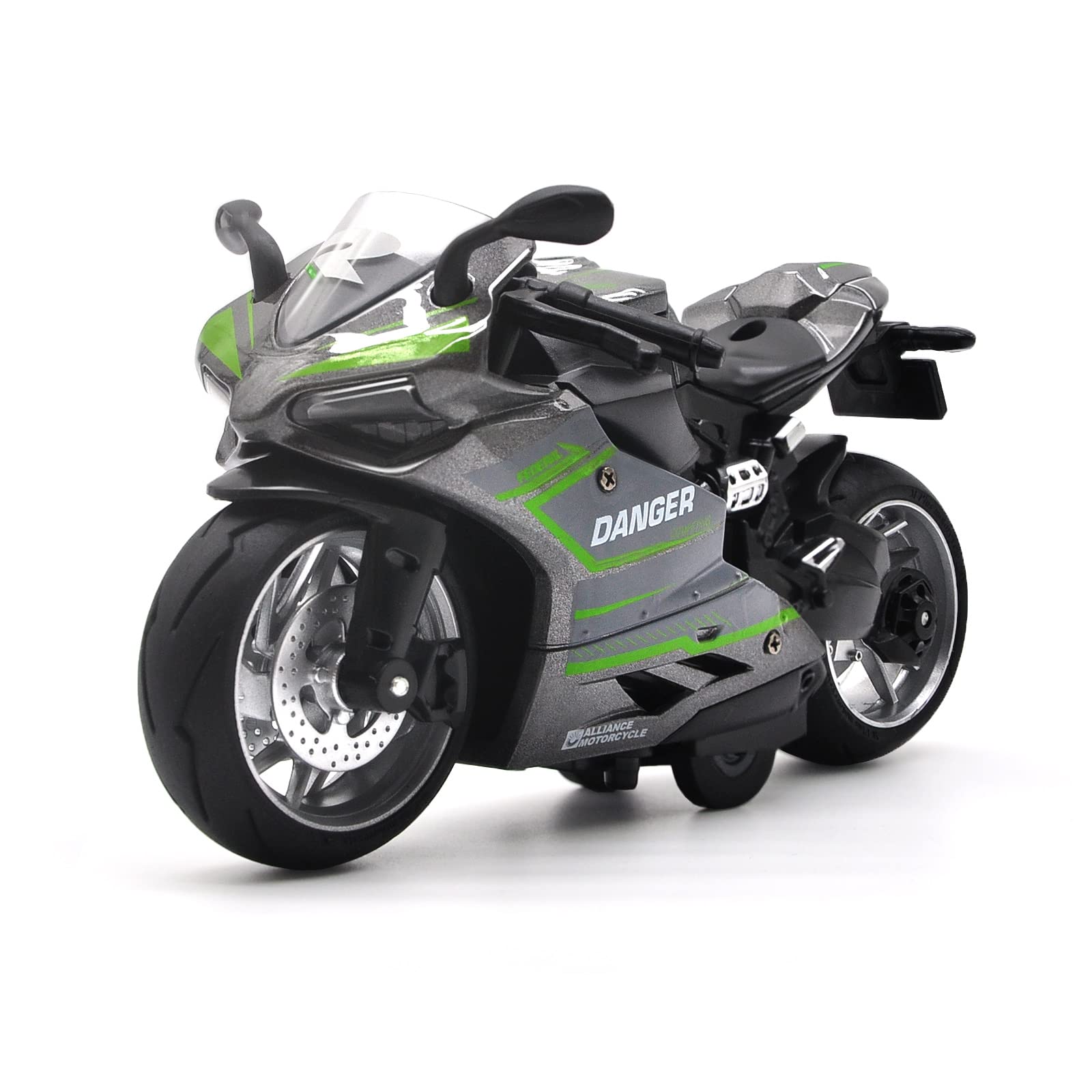 Cyysfivqz Toy Motorcycle-Pull Back Motorcycle Toy With Sounds And Lights,1:12 Scale Motorcycle Model Toy For Kids, Pull Back Veh