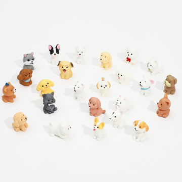 Onest 24 Pieces Mini Dog Figurines Playset Hand Painted Tiny Dogs Realistic Detailed Plastic Puppy Figures Toys Small Dog Figurines For Kids Adults