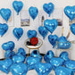12 Pcs Heart Balloons, 18 inch Blue Heart Shaped Balloons, Big Heart Mylar Helium Balloons, Heart Love Foil Balloons for Wedding