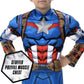 Jazwares Captain America Marvel Avengers Boys Kids Halloween Cosplay Costume Dress Up Padded Jumpsuit And Molded Mask (Medium)