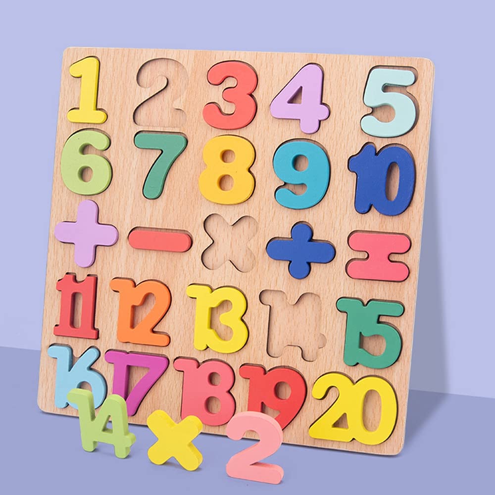 Wooden Toddler Puzzles 2 Packs Kids Educational Learning Toys Preschool Puzzles Letters Alphabet Number For 1 2 3 4 5 Year Old Boy Girl Toddler Children Gifts