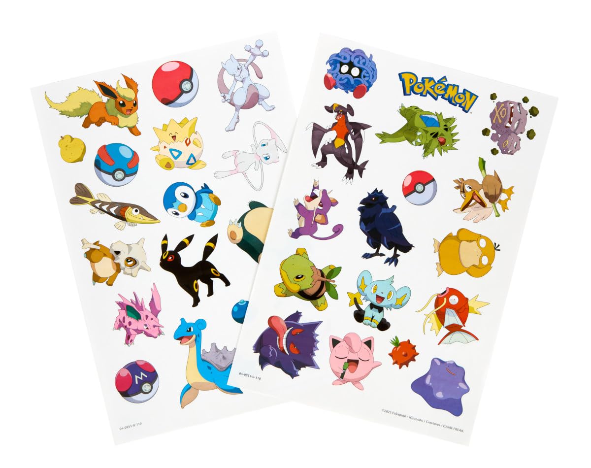 Crayola Giant Pokemon Coloring Book - 288 Pages, 2 Sticker Sheets, 10.75"x7.75", Paper, Travel Activity for Kids & Adults, Ages 3+